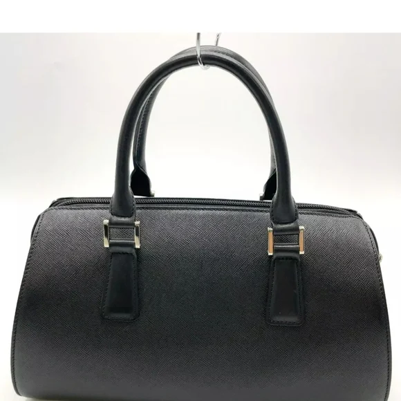 Auth Burberry Leather Black Nova Check Pattern Tubular Bag - Picture 3 of 16
